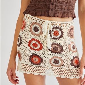 Free People X Flook Marni Crochet Mini Skirt